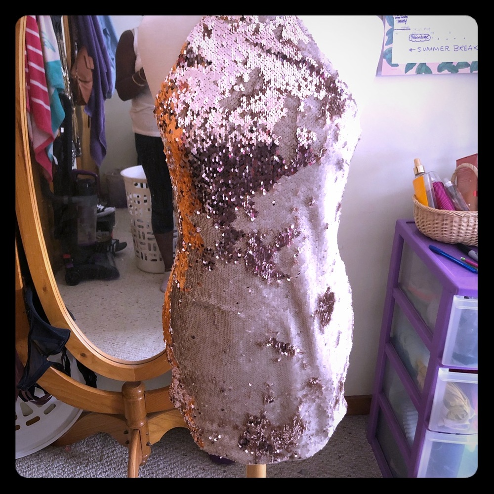 Sequence Halter Dress